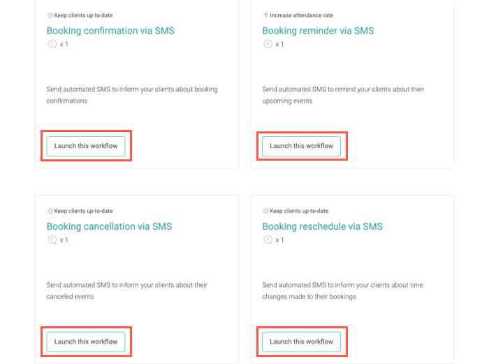 A screenshot showing the Launch this workflow button underneath the various options in Omnisend.