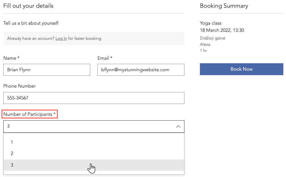 Wix Bookings Klanten Toestaan Om Een Dienst Voor Meerdere Deelnemers 