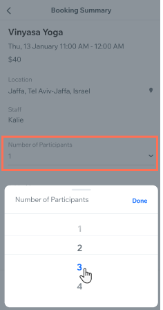 Screenshot showing how members can make group bookings on their member apps.