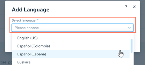 Screenshot showing how to add a language to your HotelRunner app.