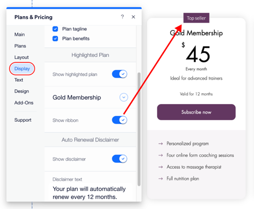 Pricing Plans: Customizing the Look of Your Pricing Plans Page