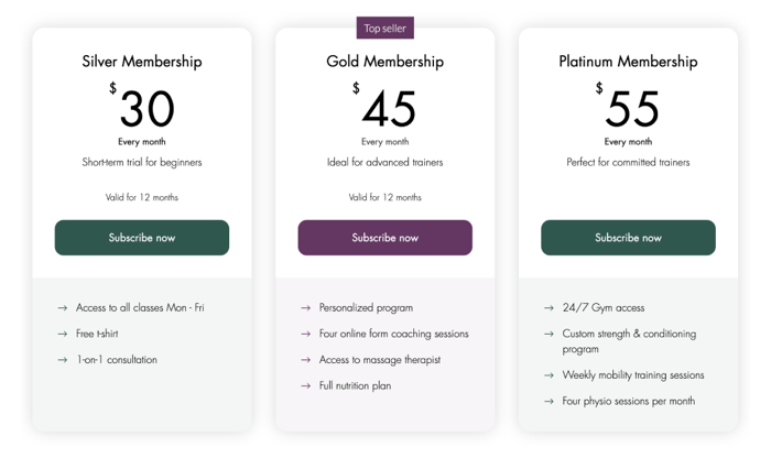 Pricing Plans Customizing the Look of Your Pricing Plans Page