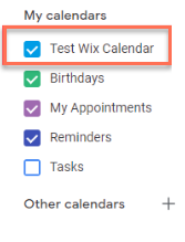 Screenshot, der den primären Kalender in einem Google-Konto zeigt.