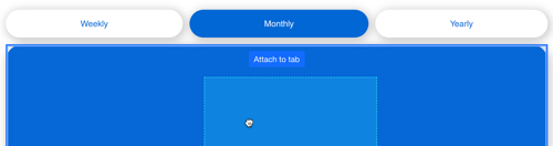 A screenshot showing the attach to tab message when adding a single plan widget to a tab in the editor.