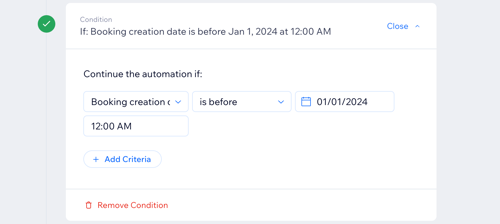 Capture d'écran montrant comment ajouter une condition à vos automations.