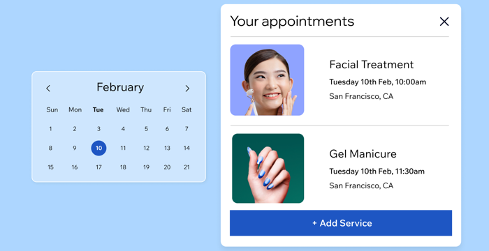 A screenshot showing a multi-service appointment with two different services.