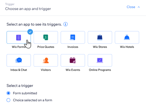 Setting a Wix forms trigger for a HubSpot automation