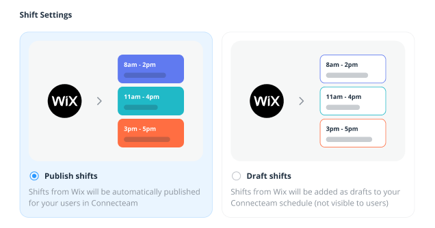 A screenshot showing the shift settings in Connecteam.