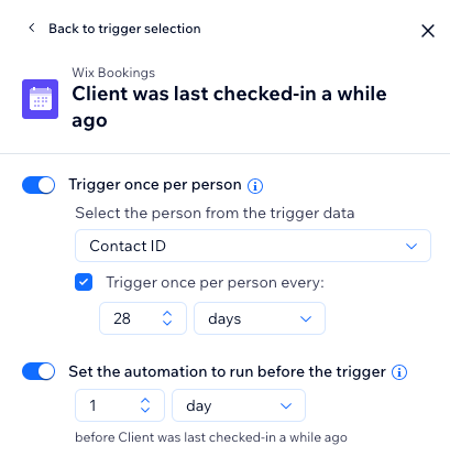 A screenshot showing the settings for the Client was last checked-in a while ago automation.