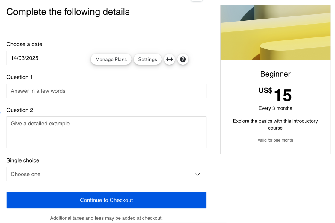 A screenshot showing additional customization options for the new pricing plans pages.