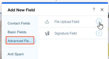 Wix Forms: Adding a File Upload Field, Help Center