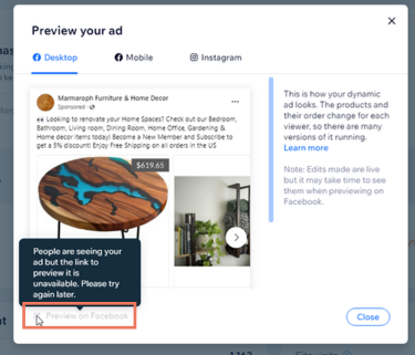 Facebook Ads: Previewing Your Live Ad, Help Center