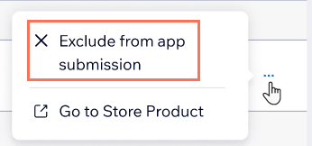 A screenshot of the more actions menu with Exclude from Submission option selected.