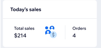 Capture d'écran de la section des ventes du jour avec 4 commandes effectuées jusqu'à présent aujourd'hui.