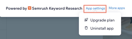 A screenshot of disconnecting or switching the keyword research tool.