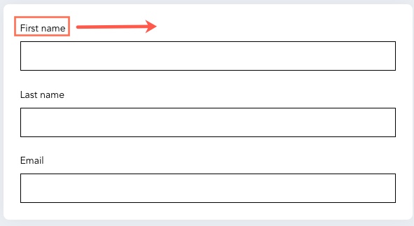 Uma captura de tela de um título de campo de formulário com o texto à esquerda.