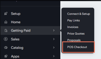 A screenshot of the Getting Paid section of the new dashboard menu.