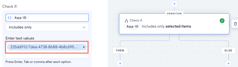 An example of the App ID in Wix Forms function