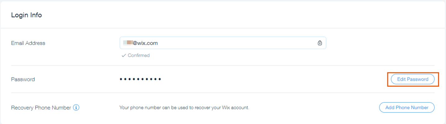 Changing Your Wix Password Help Center Wix Com