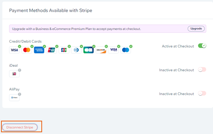 Disconnecting A Payment Provider Help Center Wix Com