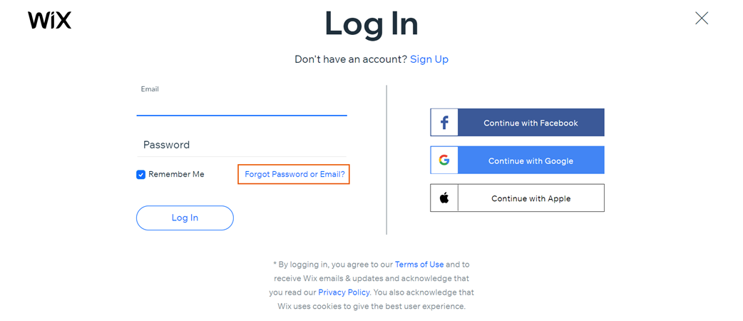 Forgot password, Can't log in