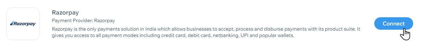 Razorpay connect button,