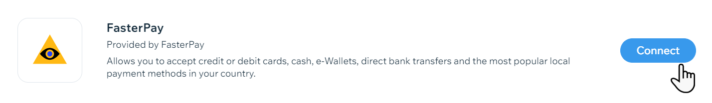FasterPay connect button,