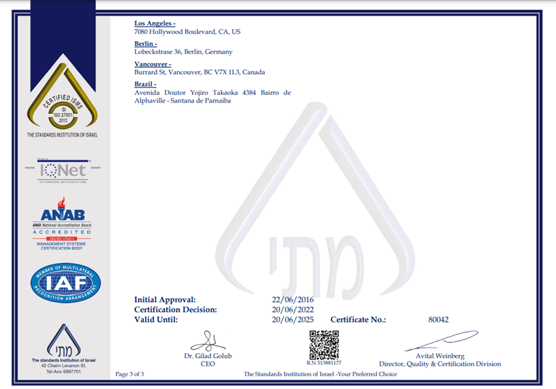 Certificat ISO,