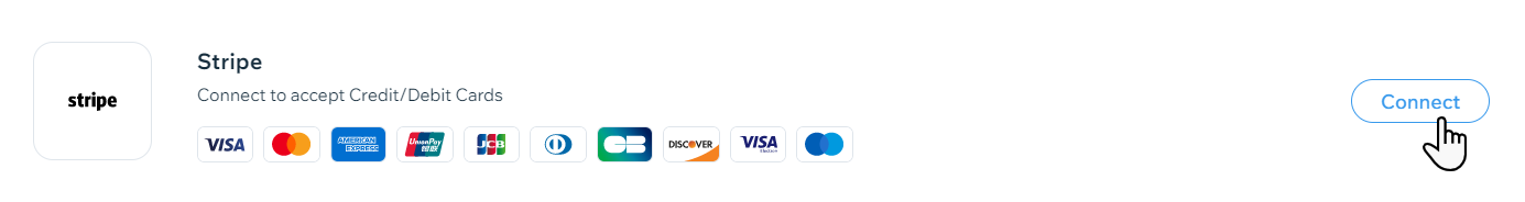 A screenshot showing the Stripe connect button,