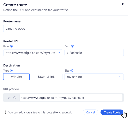 Screenshot, der zeigt, wie du Website-Besucher zu verschiedenen Zielen weiterleitet