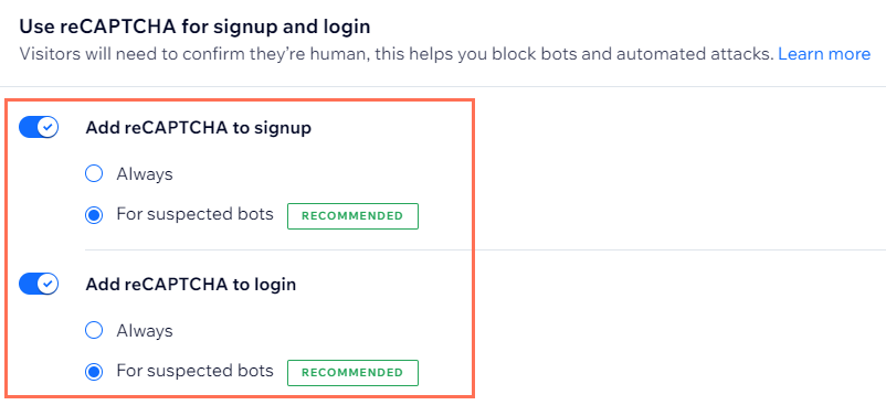 adding recaptcha fields,