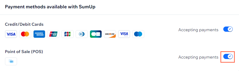 managing sumup payment methods,