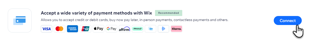conectar Wix Payments,