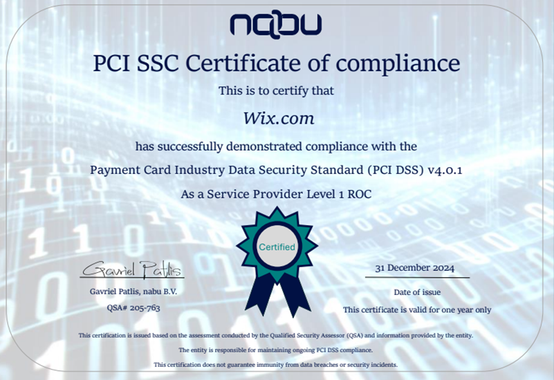 Certificado PCI Service provider 2025