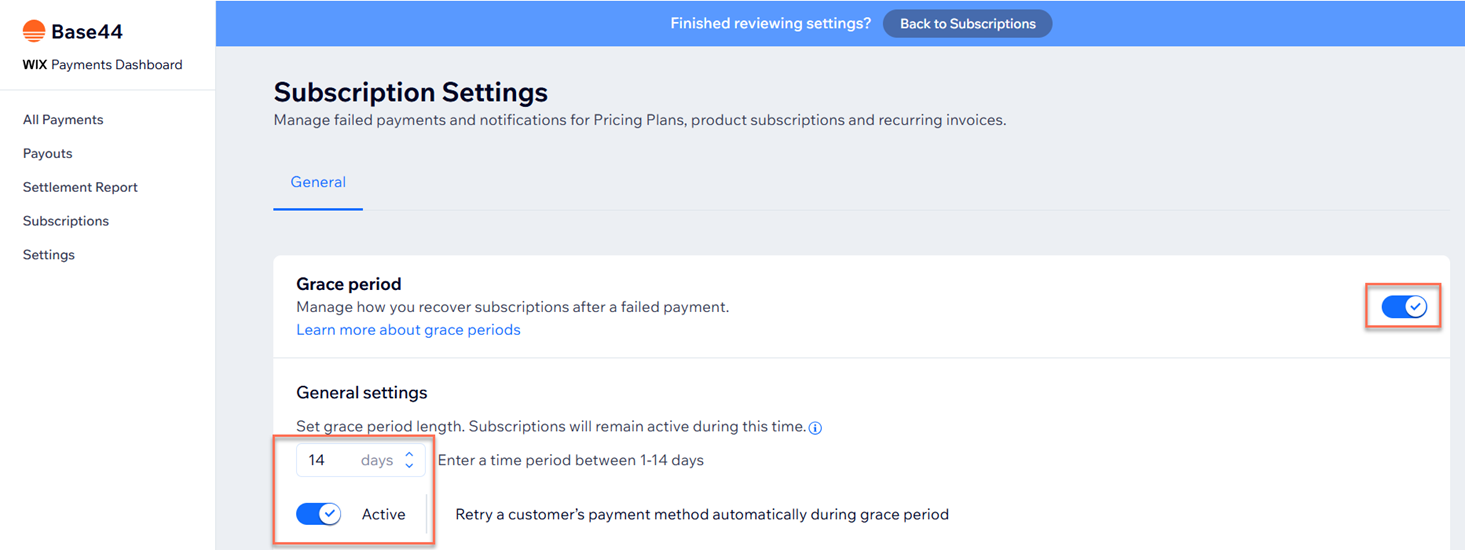 猶予期間を設定する、