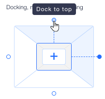 A screenshot of the Position box in the Inspector panel where you can dock an element to the top.