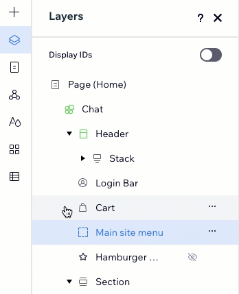 A GIF showing the drag and drop functionality in the Layers panel