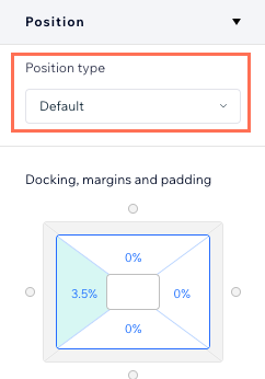 Selecting the default position type for an element or section in the Inspector