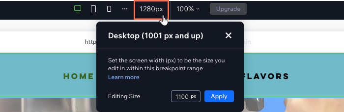 Clicking the current canvas size to change the editing size