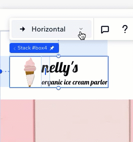 An example of a horizontal stack turned to vertical, the elements are now in a vertical order