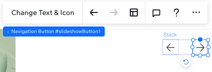 The available customization options that appear in the toolbar when selecting a navigation button