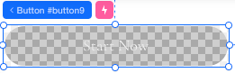 A button set to appear on hover, appearing with a checkered overlay on the canvas in Editor X