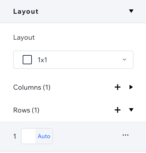 Setting the grid row size to Auto in the Inspector panel