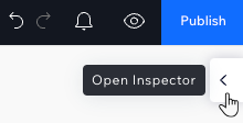 The Open Inspector arrow you click in the Studio Editor to open the panel