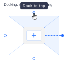 Screenshot der Positionsbox im Inspektor-Panel, in der du ein Element oben andocken kannst