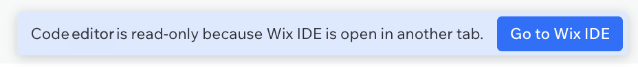 La notification que vous voyez dans le panneau de code lorsque quelqu'un utilise en même temps Wix IDE