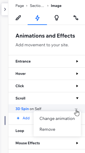 Die Scroll-Animation aus dem Inspektor-Panel entfernen