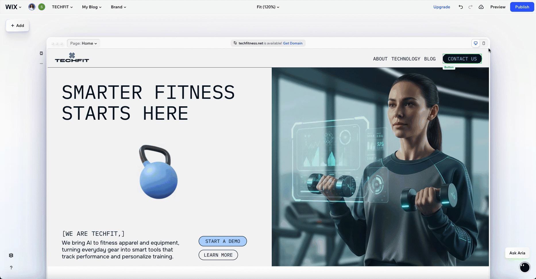 Clicking the mobile icon in the Wix Harmony Editor and seeing the auto-adjusted mobile view