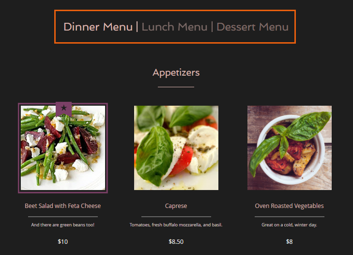 Spoedig welvaart aankomst Wix Restaurants: Displaying Multiple Restaurant Menus on Your Site | Help  Center | Wix.com