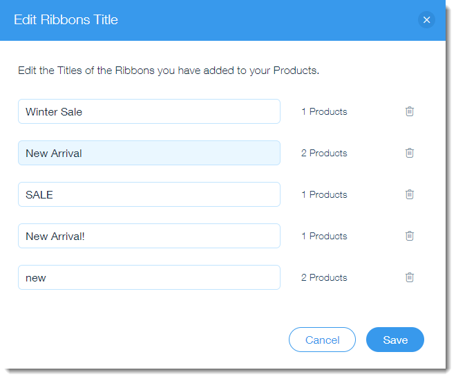 Managing Product Ribbons in Wix Stores Help Center